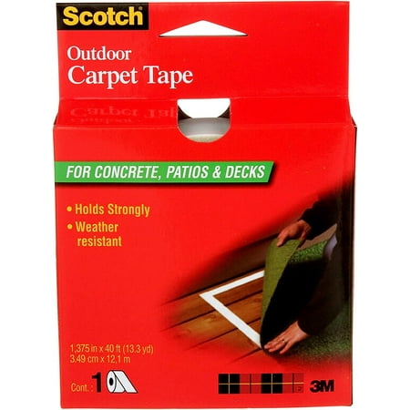Outdoor Carpet Tape for Concrete Patios & Decks 1.3 in x 13 yd 1 Roll