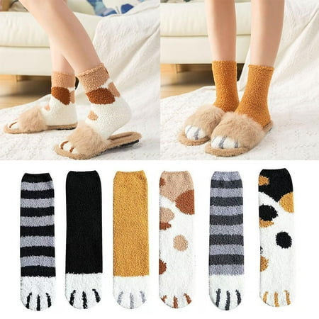 Women Ladies Soft Fluffy Fur Bed Sock Winter Warm Slipper Fleece Lined Soc new