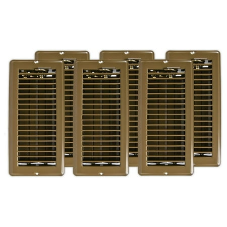 Metal Floor Registers - Vent Cover Set - Floor Vents 4x10 Brown Set of 6
Metal Floor Registers - Vent Cover Set - Floor Vents 4x10 Brown Set of 6