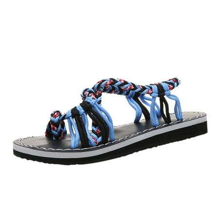 Womens Sandals Fashion Summer Women Sandals Flat Lightweight Comfortable Rope Strap Colorblock Casual Women S Sandals Pu Blue 39
Womens Sandals Fashion Summer Women Sandals Flat Lightweight Comfortable Rope Strap Colorblock Casual Women S Sandals Pu Blue 39