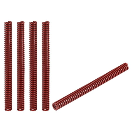 Die Spring 5 Pack 8mm OD 100mm Long Stamping Medium Load Compression Red