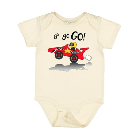 Inktastic Go Go Go! Red Racing Car Gift Baby Boy or Baby Girl Bodysuit
