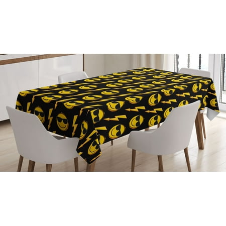 Emoji Tablecloth Modern and Simple Pattern of Bold Symbols Funny Face with Sunglasses Print Rectangular Table Cover for Dining Room Kitchen Decor 52 X 70 Black and Yellow by Ambesonne
Emoji Tablecloth Modern and Simple Pattern of Bold Symbols Funny Face with Sunglasses Print Rectangular Table Cover for Dining Room Kitchen Decor 52 X 70 Black and Yellow by Ambesonne