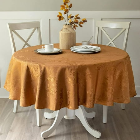 Tablecloth Countryside Leaves Damask Fabric Table Cloth for Fall Harvest & Thanksgiving (Amber 70 Round)
Tablecloth Countryside Leaves Damask Fabric Table Cloth for Fall Harvest & Thanksgiving (Amber 70 Round)
