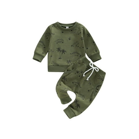IZhansean Toddler Infant Baby Boys 2pcs Outfits Dinosaur Print Long Sleeve Sweatshirt T-Shirt and Casual Pants Set Green 0-6 Months
IZhansean Toddler Infant Baby Boys 2pcs Outfits Dinosaur Print Long Sleeve Sweatshirt T-Shirt and Casual Pants Set Green 0-6 Months