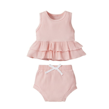 QWERTYU Newborn Infant Baby Toddler Girl Boy Outfit Clothing Set Sleeveless Summer Tank Top and Shorts Set Pink
QWERTYU Newborn Infant Baby Toddler Girl Boy Outfit Clothing Set Sleeveless Summer Tank Top and Shorts Set Pink