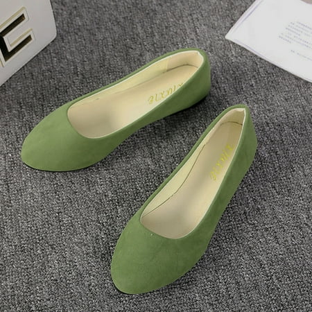 Casual Shoes Women Girls Solid Big Size Slip On Flat Shallow Comfort Casual Single Shoes