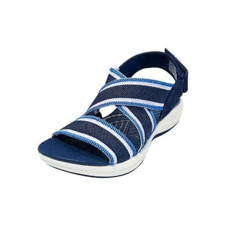 Rdeuod Nude Heels For Women Elastic Cross Ladies Sandals Summer Slippers Leisure Wedge Heel Beach Womens Shoes