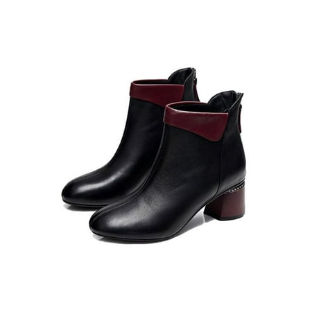 Lacyhop Ladies Ankle Boots Back Zip Block Heels Bootie Chunky Heel Booties Work Comfort Dress Boot Anti-Slip Round Toe Black 8.5
Lacyhop Ladies Ankle Boots Back Zip Block Heels Bootie Chunky Heel Booties Work Comfort Dress Boot Anti-Slip Round Toe Black 8.5