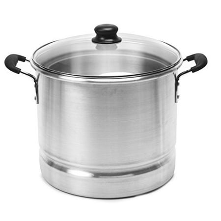 IMUSA MEXICANA-420 Tamale and Seafood Steamer with Glass Lid 20-Quart Silver