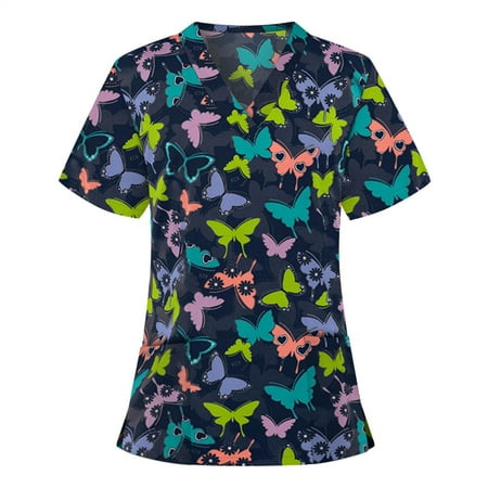 EINCcm Women Scrub Tops Print Scrub Tops Women Short Sleeve V-neck Tops Working Uniform Blouse Green XXL
EINCcm Women Scrub Tops Print Scrub Tops Women Short Sleeve V-neck Tops Working Uniform Blouse Green XXL