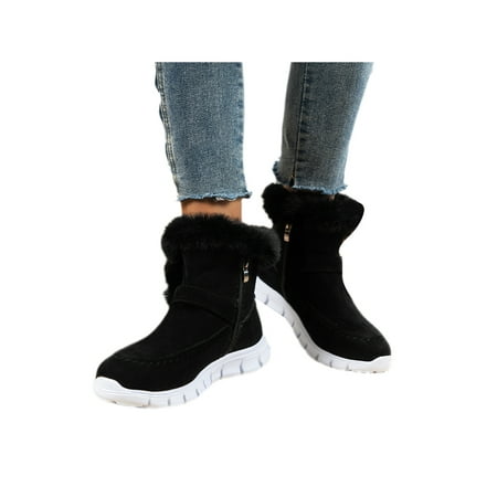Tenmix Women Breathable Snow Boots Work Casual Side Zip Warm Booties Comfort Winter Shoes Black 5
Tenmix Women Breathable Snow Boots Work Casual Side Zip Warm Booties Comfort Winter Shoes Black 5