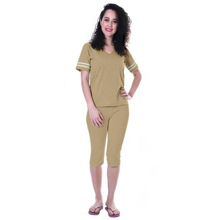Moomaya Womens Plain Nightwear Set w/ Capri Cotton Sleepwear 2 Pcs Nightdresses-F38
Moomaya Womens Plain Nightwear Set w/ Capri Cotton Sleepwear 2 Pcs Nightdresses-F38