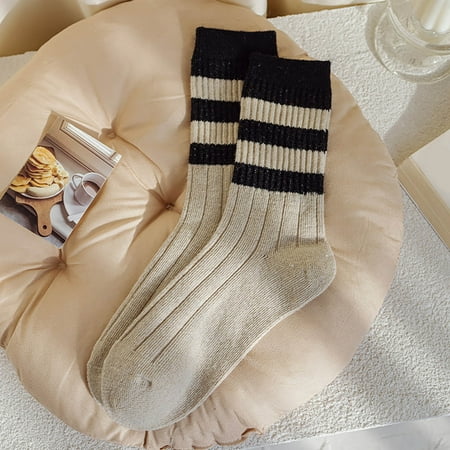 Autumn And Winter Striped Ccolor Matching Thickened Warm Mid Tube Wool Socks Women Thick Socks Edema Socks for Men
Autumn And Winter Striped Ccolor Matching Thickened Warm Mid Tube Wool Socks Women Thick Socks Edema Socks for Men