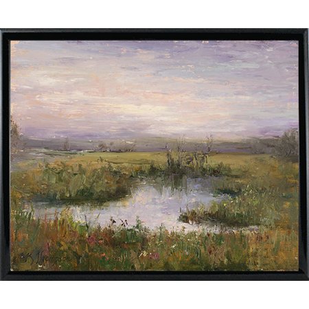 Marsh Sunset-KATTHO89868 Print 16"x20" by Kathie Thompson in a Black Metal Frame
