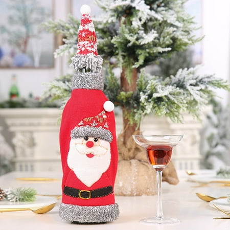 Tiitstoy Christmas New Gray Flannelette Edging Hooded Red Wine Bottle Bag Santa Claus Snowman Red Wine Bag Champagne Decoration A
Tiitstoy Christmas New Gray Flannelette Edging Hooded Red Wine Bottle Bag Santa Claus Snowman Red Wine Bag Champagne Decoration A
