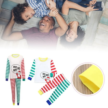 Christmas Family Pajamas Matching Set Striped Christmas Tops Pants Sleepwear