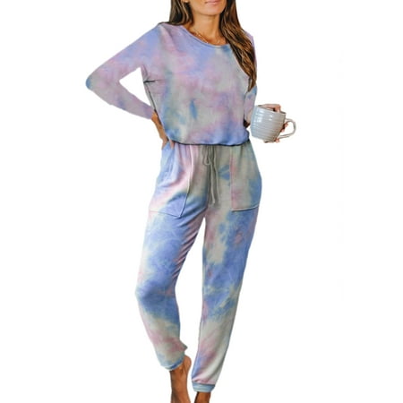 Grianlook Women Baggy Top And Pant Lounge Set Elastic Waist Tie Dye Pajamas Sets Home Clothes Pjs Nightwear Purple 2XL
Grianlook Women Baggy Top And Pant Lounge Set Elastic Waist Tie Dye Pajamas Sets Home Clothes Pjs Nightwear Purple 2XL