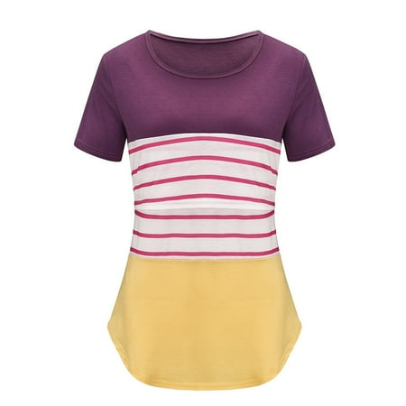 FRSASU Women Plus Size Clearance Women Maternity Short Sleeve Striped T-Shirt Top for Breastfeeding
FRSASU Women Plus Size Clearance Women Maternity Short Sleeve Striped T-Shirt Top for Breastfeeding