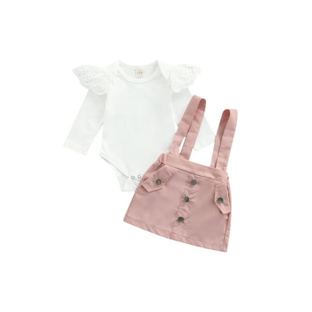 ZOELNIC Baby Girl Ruffles Long Sleeve Romper+Button Down Suspender Skirt with Pocket 18-24 Months
ZOELNIC Baby Girl Ruffles Long Sleeve Romper+Button Down Suspender Skirt with Pocket 18-24 Months