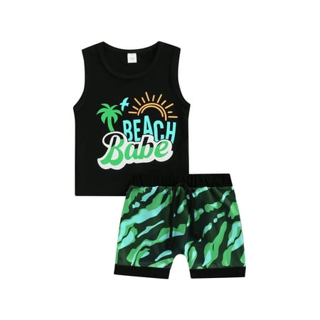 Calsunbaby Kids Baby Boys Summer 2pcs Outfits Set Sleeveless Tops Vest Drawstring Camouflage Shorts Clothes Black Green 0-6 Months
Calsunbaby Kids Baby Boys Summer 2pcs Outfits Set Sleeveless Tops Vest Drawstring Camouflage Shorts Clothes Black Green 0-6 Months
