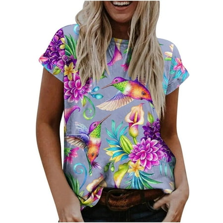 Plus Size Tops for Women Crop Tops Women s Trendy Printed T-shirt Short Sleeves Blouse Crew Neck Leisure Tops T Shirts for Women Valentines Day Shirts Women Clearance Purple S
Plus Size Tops for Women Crop Tops Women s Trendy Printed T-shirt Short Sleeves Blouse Crew Neck Leisure Tops T Shirts for Women Valentines Day Shirts Women Clearance Purple S