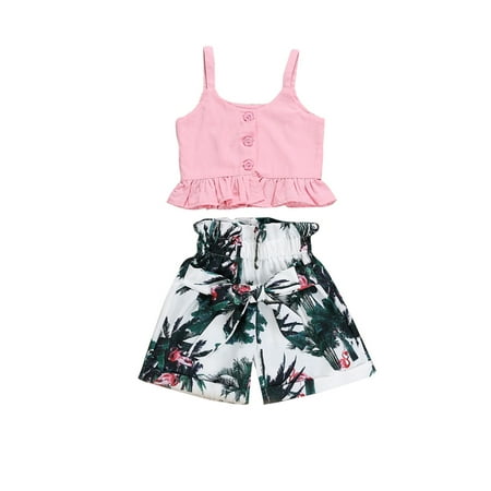 Tregren Kids Baby Girl Summer Outfit Cotton Pink Ruffle Tank Crop Top Floral Shorts Bow Clothes Set Two Piece
Tregren Kids Baby Girl Summer Outfit Cotton Pink Ruffle Tank Crop Top Floral Shorts Bow Clothes Set Two Piece