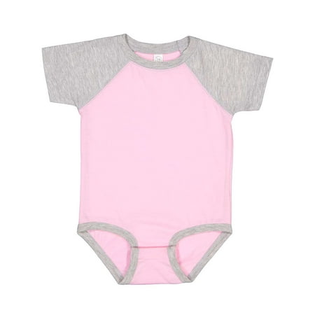 Infant Baseball Fine Jersey Bodysuit Pink/ Vintage Heather 18 months
Infant Baseball Fine Jersey Bodysuit Pink/ Vintage Heather 18 months