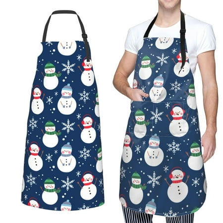 XMXT 1 Pcs Waterproof Kitchen Cooking Apron Cute Snowman Blue Background Adjustable Aprons for Women Men with Pockets
XMXT 1 Pcs Waterproof Kitchen Cooking Apron Cute Snowman Blue Background Adjustable Aprons for Women Men with Pockets