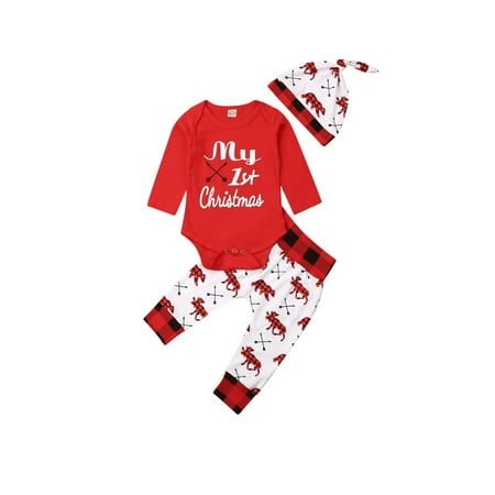 Licupiee 3Pcs Newborn Baby Girls Boys Christmas Outfits My 1st Christmas Romper Tops Deer Plaid Pants Match Hat Set
Licupiee 3Pcs Newborn Baby Girls Boys Christmas Outfits My 1st Christmas Romper Tops Deer Plaid Pants Match Hat Set