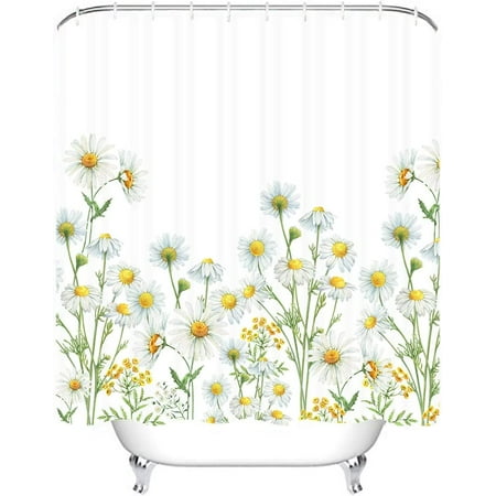 72 x 72 White Daisy Floral Shower Curtain Farmhouse Floral Spring Bathroom Set Rustic Holiday Home Bath Bathtub Decor Durable Fabric Machine Washable with 12 Hooks
72 x 72 White Daisy Floral Shower Curtain Farmhouse Floral Spring Bathroom Set Rustic Holiday Home Bath Bathtub Decor Durable Fabric Machine Washable with 12 Hooks