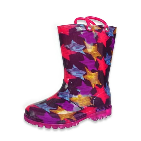 ZOOGS Allover Stars Baby Girls Rain Boots - pink 9 toddler