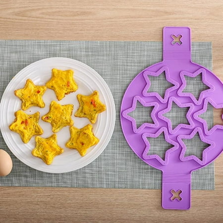Nonstick Pancake Molds Ring Silicone Fried Egg Mould Reusable Pancake Maker Egg Ring Kitchen Cooking Baking Tools (Purple Star Shape)
Nonstick Pancake Molds Ring Silicone Fried Egg Mould Reusable Pancake Maker Egg Ring Kitchen Cooking Baking Tools (Purple Star Shape)