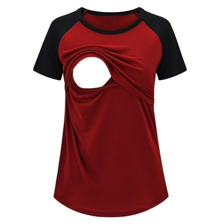 NIUREDLTD Women Maternity Casual Short Sleeve Round Neck Nursing Tops T Shirt For Breastfeeding Loose Tee
NIUREDLTD Women Maternity Casual Short Sleeve Round Neck Nursing Tops T Shirt For Breastfeeding Loose Tee