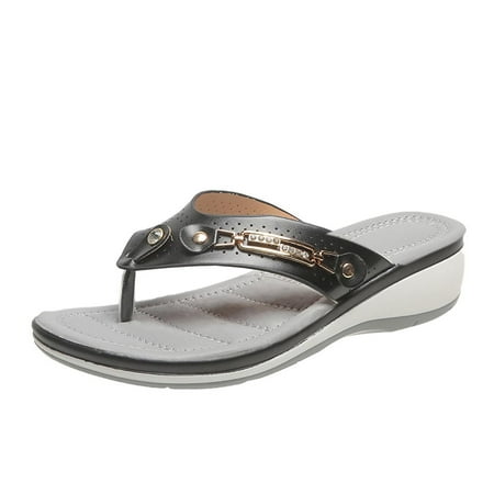 Summer Thick Bottom Flip Flops Women s Wedge Beach Sandals