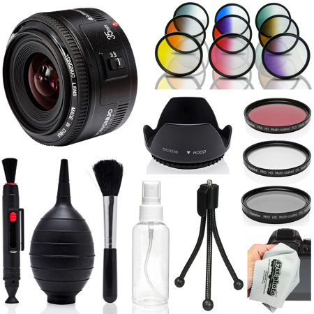 Yongnuo 35mm f2 AF Prime Lens with Hood, Colored Filters, UV, CPL, FLD, Microfiber, Blower, Brush, Lens Pen for Canon EOS 80D, 70D, 60D, 7D, 6D, T6i, T6s, T6, T5i, T5, T4i, T3i, T3 Digital SLR Cameras Yongnuo 35mm f2 AF Prime Lens with Hood, Colored Filters, UV, CPL, FLD, Microfiber, Blower, Brush, Lens Pen for Canon EOS 80D, 70D, 60D, 7D, 6D, T6i, T6s, T6, T5i, T5, T4i, T3i, T3 Digital SLR Cameras
