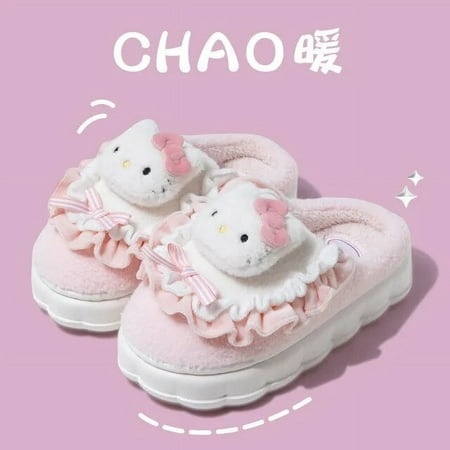 Sanrio Plush Slipper Hello Kitty Kuromi Home Cotton Shoes Women Autumn Winter New Home Fluffy Cute Thick Sole Shoes Girls Gifts
Sanrio Plush Slipper Hello Kitty Kuromi Home Cotton Shoes Women Autumn Winter New Home Fluffy Cute Thick Sole Shoes Girls Gifts