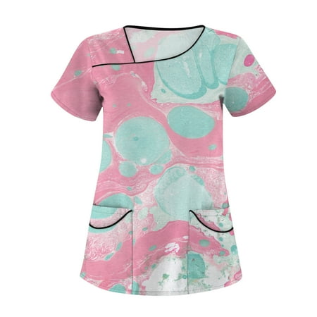 TKing Fashion Independence Day Women Plus Size Scrubs Top V-Neck Short Sleeve Printed Pockets Work Blouse for Women Pink XL
TKing Fashion Independence Day Women Plus Size Scrubs Top V-Neck Short Sleeve Printed Pockets Work Blouse for Women Pink XL