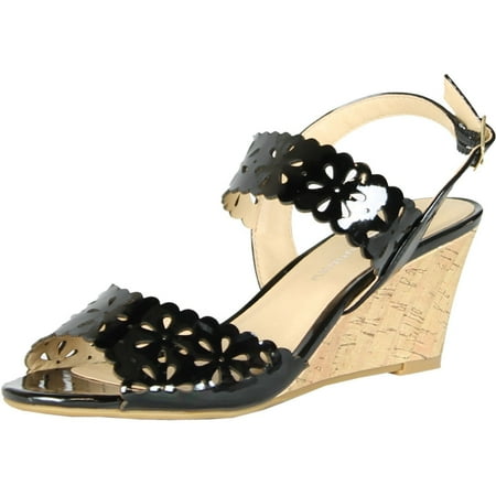 CL by Chinese Laundry Womens Tori Wedge Sandals Black 9