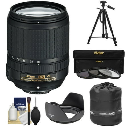 Nikon 18-140mm f\/3.5-5.6G VR DX ED AF-S Nikkor-Zoom Lens + 3 Filters + Hood + Pouch + Tripod Kit for D3200, D3300, D5300, D5500, D7100, D7200 Camera Nikon 18-140mm f\/3.5-5.6G VR DX ED AF-S Nikkor-Zoom Lens + 3 Filters + Hood + Pouch + Tripod Kit for D3200, D3300, D5300, D5500, D7100, D7200 Camera