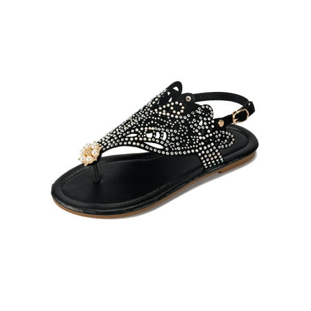 Woobling Womens Sandals Summer Thong Sandal Comfort Casual Shoes Women Flats Shoe Non-Slip Rhinestone Sexy Black 10
Woobling Womens Sandals Summer Thong Sandal Comfort Casual Shoes Women Flats Shoe Non-Slip Rhinestone Sexy Black 10