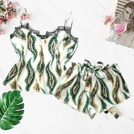 AXXD White Shorts for Women Satin Silk Printing Camisole Shorts Set Sleepwear Pajamas Lingerie Jean Shorts for Teen Girls Green 6
AXXD White Shorts for Women Satin Silk Printing Camisole Shorts Set Sleepwear Pajamas Lingerie Jean Shorts for Teen Girls Green 6