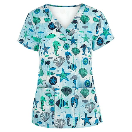 Kayannuo Print Nursing Uniforms Scrub for Women Clearance Women Tops Short Sleeve V-neck Tops Working Uniform Print With Pocket Blouse
Kayannuo Print Nursing Uniforms Scrub for Women Clearance Women Tops Short Sleeve V-neck Tops Working Uniform Print With Pocket Blouse