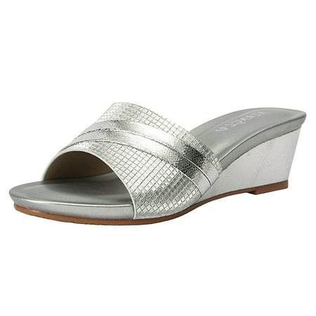Daznico Womens Sandals Women Slippers Wedge Heel Middle Heel Slip On Fish Mouth Open Toe Simple ( Silver 10 )
Daznico Womens Sandals Women Slippers Wedge Heel Middle Heel Slip On Fish Mouth Open Toe Simple ( Silver 10 )