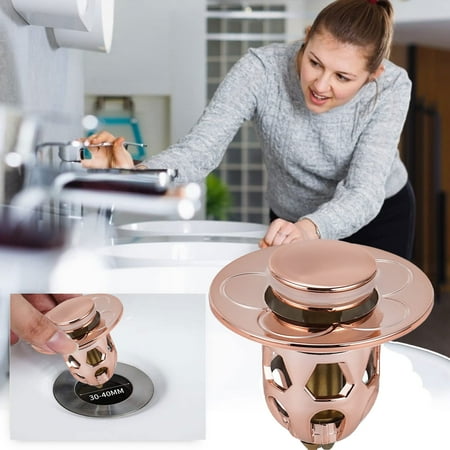Universal Washbasin Water Head Leaking Stopper Bathroom Sink Stopper Bathroom Sink Drain Strainer Stopper for Bathroom Sink and Bathtub Replacement Parts Rose gold
Universal Washbasin Water Head Leaking Stopper Bathroom Sink Stopper Bathroom Sink Drain Strainer Stopper for Bathroom Sink and Bathtub Replacement Parts Rose gold