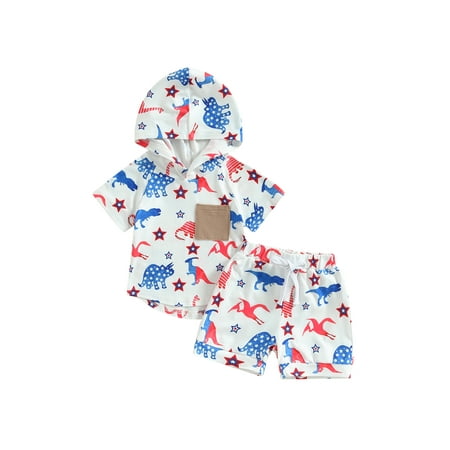 Wassery 4th of July Baby Boys Shorts Set Independence Day Outfits Dinosaur Print Hooded Short Sleeve Crew Neck T-shirt and Elastic Rolled Hem Shorts 2Pcs Toddle Summer Casual Clothes 0-3T
Wassery 4th of July Baby Boys Shorts Set Independence Day Outfits Dinosaur Print Hooded Short Sleeve Crew Neck T-shirt and Elastic Rolled Hem Shorts 2Pcs Toddle Summer Casual Clothes 0-3T