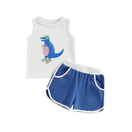 Arvbitana Baby Boys Casual Outfit Set Newborn Kids Sleeveless Round Neck Dinosaur Print Tank Tops + Elastic Sweatpants Toddler Girl 2-Piece Outfits 0M-3T
Arvbitana Baby Boys Casual Outfit Set Newborn Kids Sleeveless Round Neck Dinosaur Print Tank Tops + Elastic Sweatpants Toddler Girl 2-Piece Outfits 0M-3T