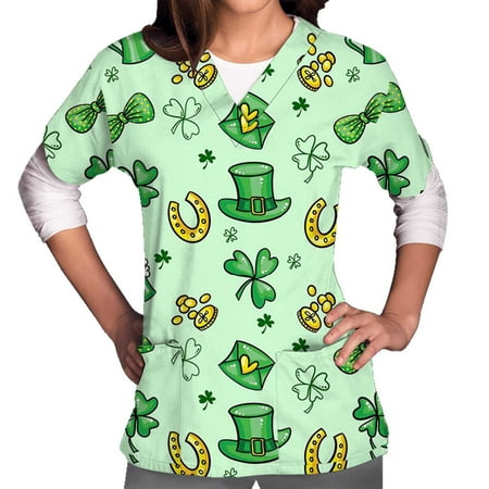 REORIAFEE Scrub Tops Women St. Patrick s Day Print Nurse Uniform V-Neck Short Sleeve Workwear Medical Scrub Shirts St Patrick S Day Shirts Short Sleeve V Neck Shirt With Pocket Army Green S
REORIAFEE Scrub Tops Women St. Patrick s Day Print Nurse Uniform V-Neck Short Sleeve Workwear Medical Scrub Shirts St Patrick S Day Shirts Short Sleeve V Neck Shirt With Pocket Army Green S