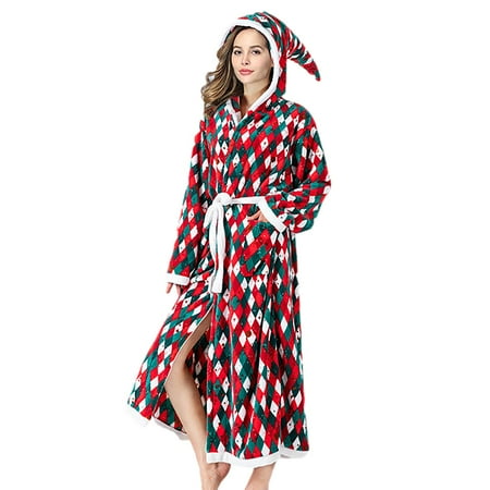 Christmas Flannel Bathrobe Checkered Unisex Nightgown with Front Pockets Winter Sleeping Clothes Soft Bathrobe for Women Men
Christmas Flannel Bathrobe Checkered Unisex Nightgown with Front Pockets Winter Sleeping Clothes Soft Bathrobe for Women Men