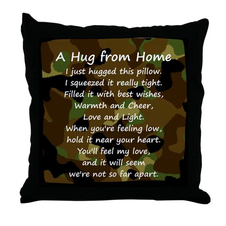 CafePress - Hugs From Home (Camo) - Decor Throw Pillow (18"x18")